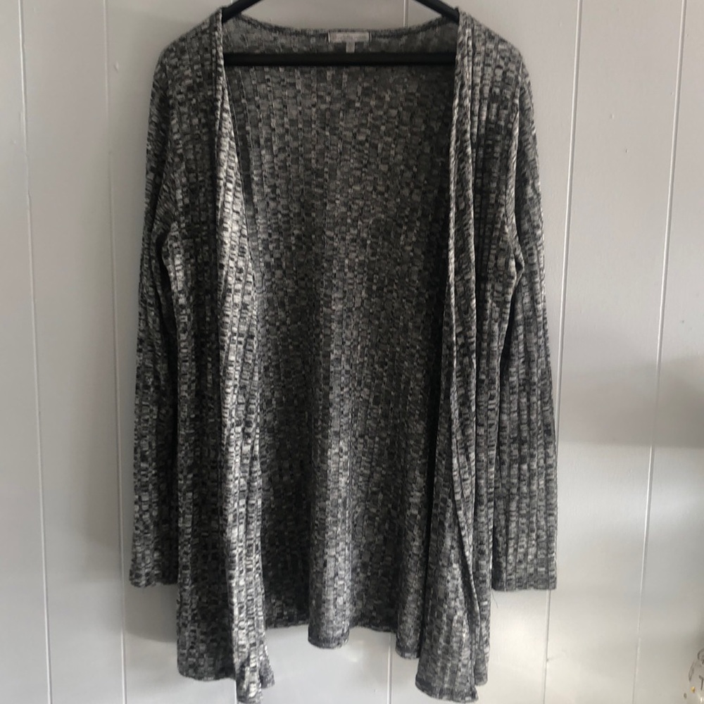 Nwot black and gray marbled open cardigan
